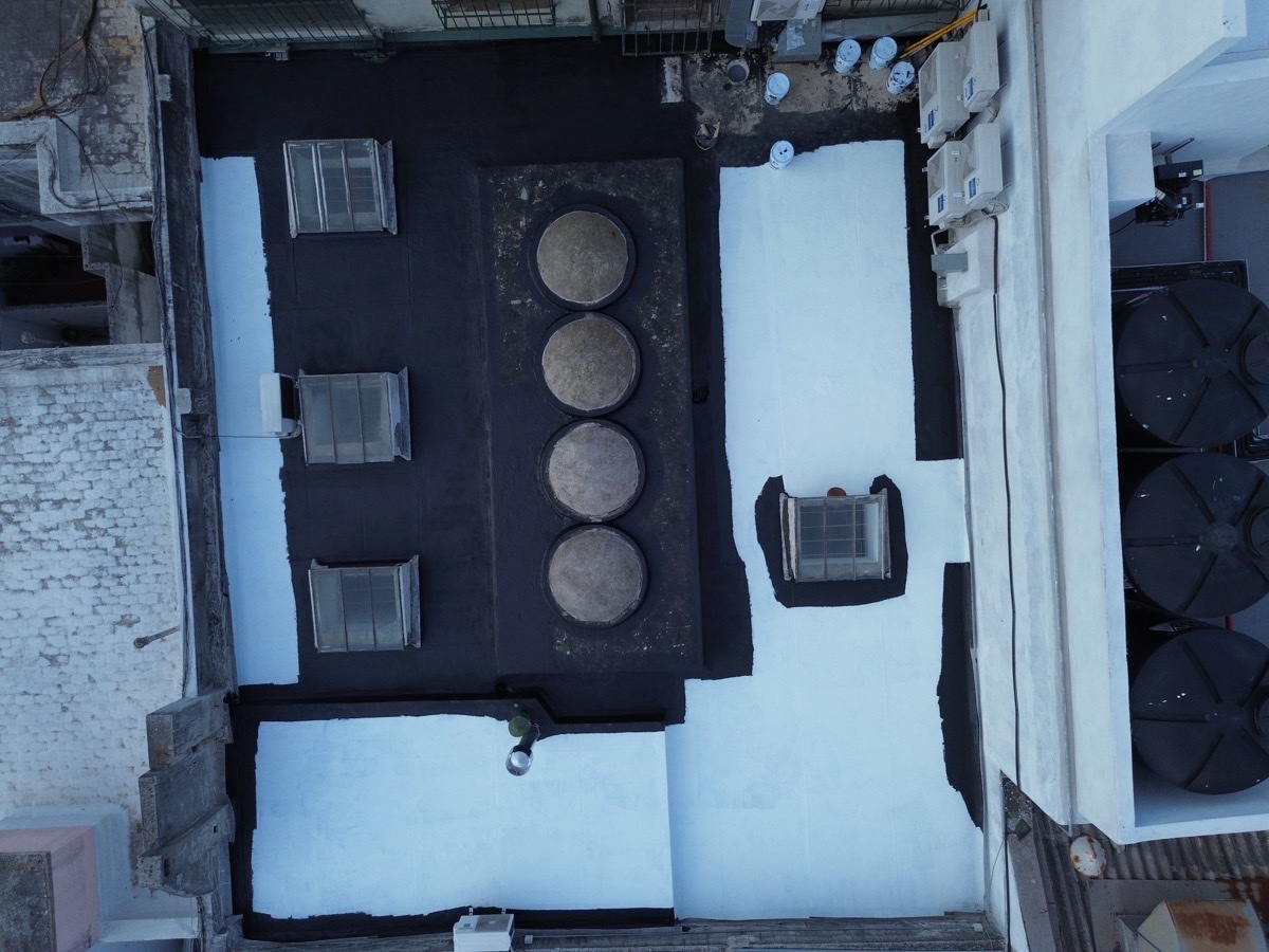 Vista aérea de resultado final de impermeabilización AlligatorHide